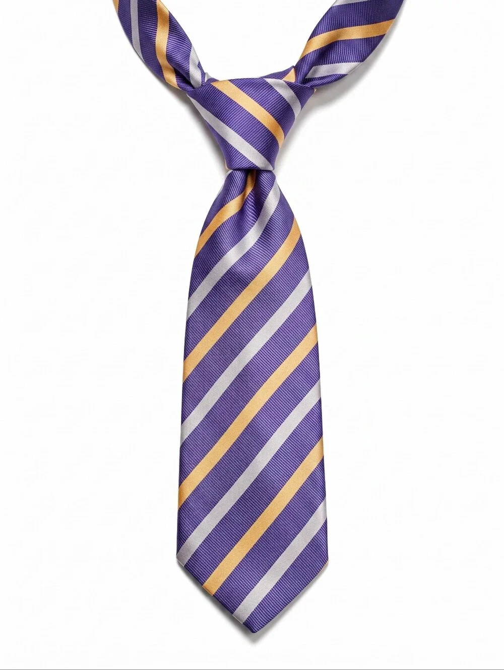 Rosso Bianco Striped Purple, White And Gold Tie